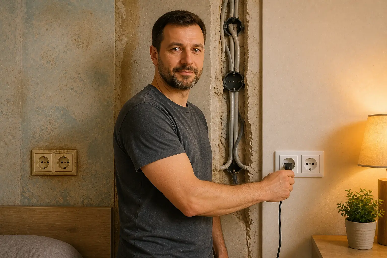 wall outlets before after renovation
